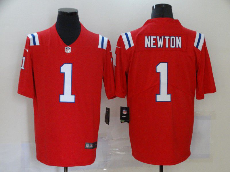 Men New England Patriots #1 Newton Red 2020 Vapor Untouchable Limited Playe Nike NFL Jerseys